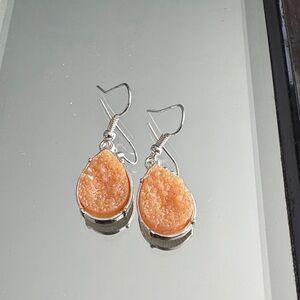 Elegant Orange Teardrop Earrings